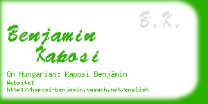 benjamin kaposi business card